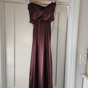 SHEIN Deep Burgundy Midi Dress